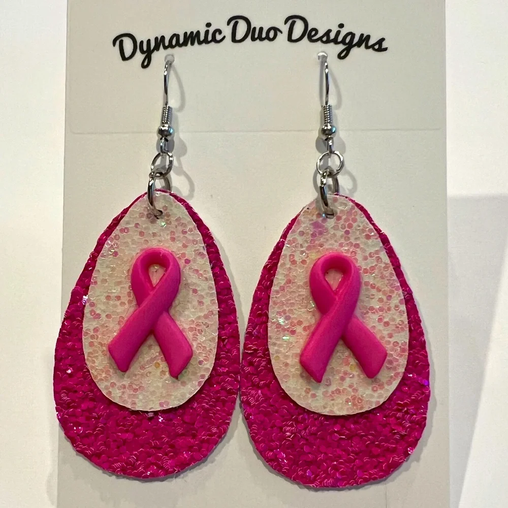 Breast Cancer Awareness earrings - Picture 6 of 7
